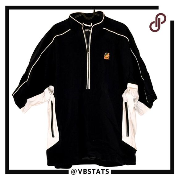FootJoy DryJoys Men's Half-Zip Golf Wind Pullover Jacket Black White Size Large - Picture 1 of 9